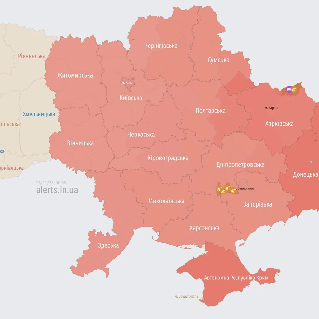 Нічна атака Росії: Україна під ударом “Калібрів” та численних безпілотників